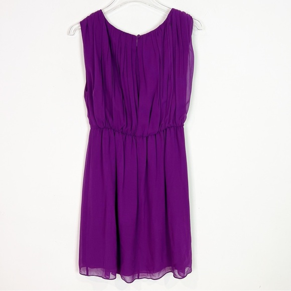 ALICE + OLIVIA SILK PURPLE SLEEVELESS FIT AND FLARE DRESS SZ SMALL - Picture 7 of 7